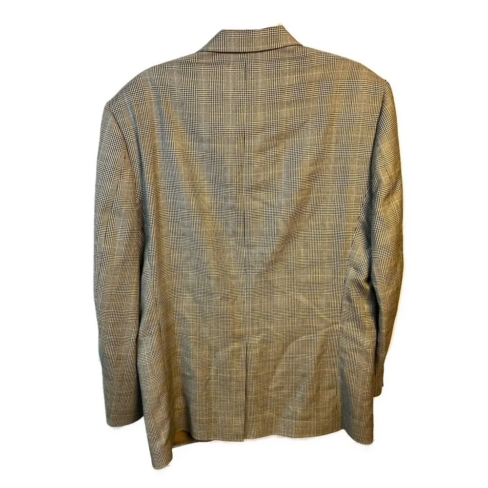 Lauren Ralph Lauren Men’s Silk Wool Blend Houndstooth Two Button Blazer Size 44L